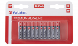 Batteries Verbatim AAA Premium Alkaline 20-Pack 1.5V