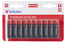 Batteries Verbatim AA Premium Alkaline 20-Pack 1.5V