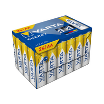 Akumuliatoriai ir baterijos // AA, AAA ir kitų dydžių baterijos, įkrovikliai – galima užsakyti // Bateria alkaiczna VARTA LR06 Energy Cube Pack 24szt./box