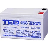 12V 9.6Ah AGM High Rate akumuliatorius UPS įrenginiams | Gnybtas F2 / T2 | 151 x 65 x 94 mm