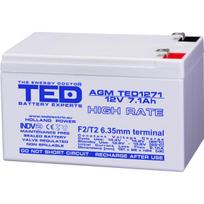 12V 7.1Ah AGM High Rate akumuliatorius UPS įrenginiams | Gnybtas F2 / T2 | 151 x 65 x 94 mm