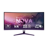 Arozzi | Nova | 34 " | VA | UWQHD | 21:9 | 165 Hz | 1 ms | 3440 x 1440 pixels | 350 cd/m² | HDMI ports quantity 2 | Purple | AZ-NO-34T2K165-PP