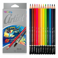 Spalvoti  akvareliniai pieštukai Colorino Artist 12 spalvų ir teptukas | 65528PTR