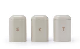 Salter BW13729OEU7 Pebble 3 Piece Canister Set Stone, Beige