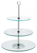 Gaminimo ir stalo įrankiai | Virtuvės indai // Virtuvės reikmenys, lėkštės, dubenys ir puodeliai // Patera 3 poziomowa, szkło-stal śr.30x25x20cm kinghoff