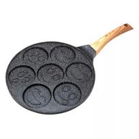 Gaminimo ir stalo įrankiai | Virtuvės indai // Keptuvės // Patelnia do placków, naleśników, aluminium, czarny marmurek śr.26,5cm kinghoff