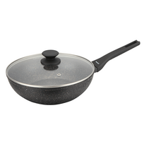 Gaminimo ir stalo įrankiai | Virtuvės indai // Keptuvės // Patelnia wok marmurowa 28 cm z pokrywką, klausberg kb-7990