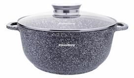 Gaminimo ir stalo įrankiai | Virtuvės indai // Katilai // Garnek z pokrywką, aluminium szary marmurek śr.26cm 5,6l klausberg