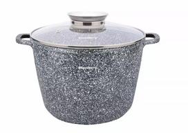 Gaminimo ir stalo įrankiai | Virtuvės indai // Katilai // Garnek z pokrywą, aluminium szary marmurek  śr.24cm 6,2l klausberg