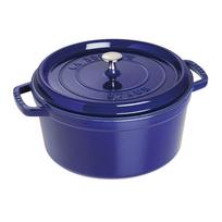 Cast iron round pot Staub 6.7 ltr, blue
