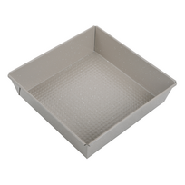 Gaminimo ir stalo įrankiai | Virtuvės indai // Stalo indai // Forma kwadratowa 24×24×6 cm, stal węglowa, powłoka marmurkowa nieprzywierająca, beżowa, kinghoff, kh-1974