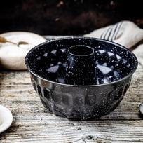 Gaminimo ir stalo įrankiai | Virtuvės indai // Stalo indai // Forma, metalowa, okrągła z dziurką, z powłoką nieprzywieralną, czarna, średnica 22 cm, klausberg, kb-7839