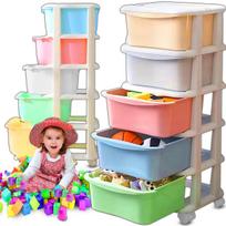 Furniture sections and sets // Biuro baldai // Regał duży kosz na zabawki plastikowy 5 szuflad półek pojemnik mobilny xxl or1159