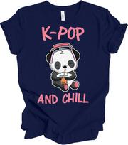 K-Pop and Chill Cute Panda T-Shirt - Boba Tea Lover Gift XXXL