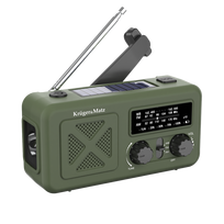 Garso ir HiFi sistemos // Kiti garso įrenginiai // Radio solarne, przenośne radio awaryjne SOS, powerbank 2000mAh, latarka, dynamo, Kruger&Matz