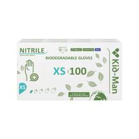 Nitrilinės pirštinės Kid-Man Biodegradable N100, dydis XS
