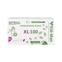 Nitrilinės pirštinės Kid-Man Biodegradable  N100, dydis XL
