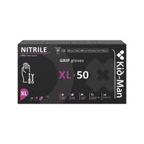 Nitrilinės pirštinės Kid-Man Black Grip N50, dydis XL