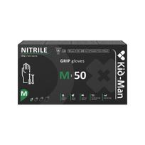 Nitrilinės pirštinės Kid-Man Black Grip N50, dydis M