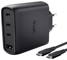 Charger Trust Maxo 65W 4-port GaN Black