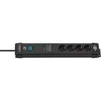 Brennenstuhl Premium-Line 4-way power strip black, 1.8 meters, 60,000A surge protection