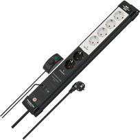 Brennenstuhl Premium-Line Comfort Switch Plus 6-way power strip, 2x permanent black/light grey, 3 meter cable, with hand/foot switch
