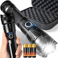 Sporto ir aktyvaus poilsio // Sporto prekės ir įranga // Mocna latarka taktyczna led xhp90 zoom survivalowa cree zasilana na baterie -e953