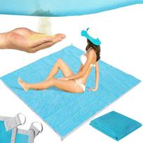 Sporto ir aktyvaus poilsio // Tourism accessories // Mata plażowa koc na plażę xxl 200x200 sand free - niebieska -s045