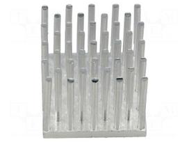 Heatsink: extruded | grilled | natural | L: 36mm | W: 36mm | H: 30mm | raw