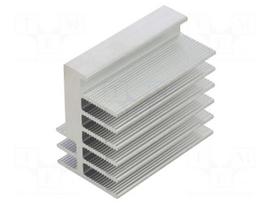 Heatsink: extruded | grilled | natural | L: 50mm | W: 30mm | H: 45mm | raw