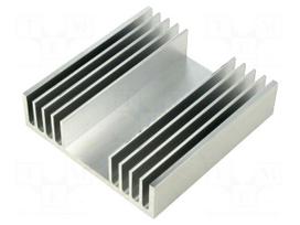 Heatsink: extruded | grilled | TO3 | aluminium | L: 100mm | W: 95mm | raw