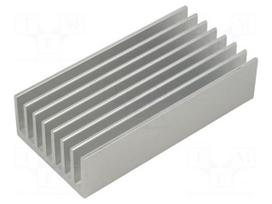 Heatsink: extruded | grilled | natural | L: 100mm | W: 50mm | H: 25mm | raw