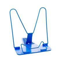Non-slip Book Holder Multifunctional Reading Stand for Desk Adjustable Rack with Page Foldable Heavy Metal Base Non-Slip Tabs Neck Pain Relief mėlyna