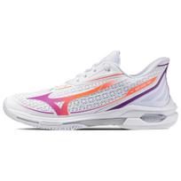 Mizuno Wave Exceed Tour 7 Comfortable Fit Shock Absorption Durability Low Top Tennis Shoes Women sneaker White Purple Orange 61GA267102 36