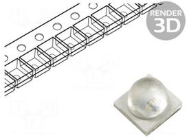 LED | Case (mm): 3535 | red | 120° | convex | 2.6÷3VDC | 3.55x3.5x1.93mm
