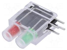 LED | in housing | 3.9mm | No.of diodes: 2 | red/green | 20mA | 40°
