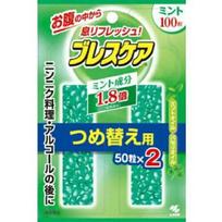 Free shippingset 2 Kobayashi Seiyaku Breath Care Mint refill 100 tablets (50 x bags) bad countermeasureetiquette food