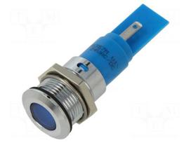 Indicator: LED | flat | blue | 24VDC | 24VAC | Ø16mm | IP67 | connectors