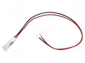 Indicator: LED | flat | white | Ø6mm | QS | cables | 200mm | plastic | 12VDC