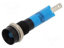 Indicator: LED | recessed | blue | 12VDC | Ø8mm | IP67 | connectors | 60mcd