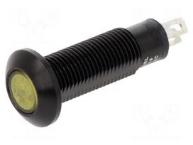 Indicator: LED | flat | yellow | 110VDC | Ø8.1mm | IP67 | connectors