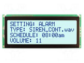 Display: LCD | STN Positive | 20x4 | grey | 146x62.5mm | LED | 1x16 | 5VDC