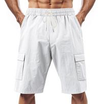 Men Loose Breathable Multiple Pockets Casual Cargo Shorts For Beach Jogging S balta