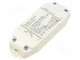 Power supply: switching | LED | 30W | IP20 | 123x45x19mm | 86% | 200÷240V