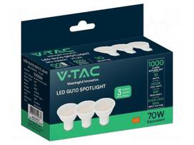 LED lamp | GU10 | white cold | 220÷240VAC | 1000lm | P: 10W | 120° | 6500K
