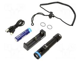Torch: LED | IPX8 | 600lm,1200lm | L: 120mm | Ø: 24.5mm | 15° | 6000-6500K
