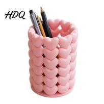 Burr-free Pen Holder 3D Printed Hollow Heart Holder Aesthetic Stand Girlish Decorative Container Makeup Brush Multifunctional Storage for