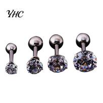 Vyrai Moterys Kalnų krištolas kremzlės Tragus Bar Helix Upper Ear Earring Stud Jewelry 3mm