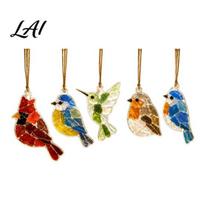Acrylic Hanging Ornaments 5Pcs Suncatcher Window Hangings Sea Glass Collage Kit with Birds Farm Animals Marine Creature Decorations Life Designs, Bird