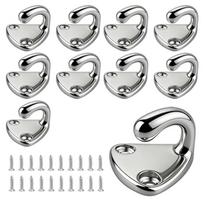 316 Stainless Steel Tarp Hook Set 10 Pieces with 20 Screws for Trailer Tarpaulin Securing Boat and RV Applications